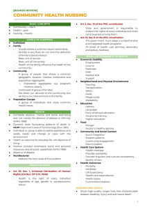 Community Health Nursing Review: Concepts & Practice