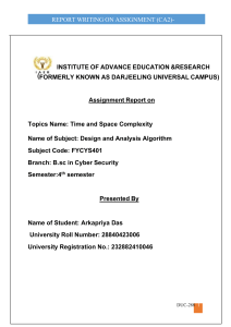 Time and Space Complexity: Algorithm Analysis Report