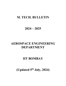 IIT Bombay Aerospace Engineering M.Tech. Bulletin 2024-25