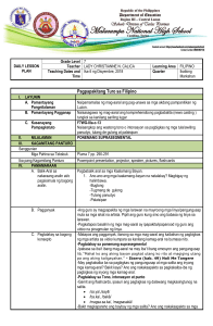 Filipino Lesson Plan: Suprasegmental Phonemes, Grade 7