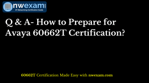 Avaya 60662T Certification: Exam Prep & Sample Questions