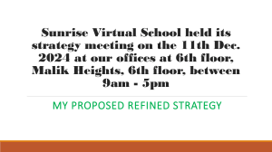 Sunrise Virtual School Strategy: Growth & Quality