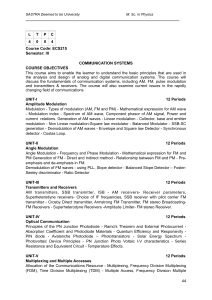 Communication Systems Course Syllabus - M.Sc. Physics