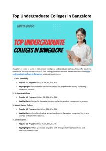 Top Undergraduate Colleges in Bangalore | College Guide