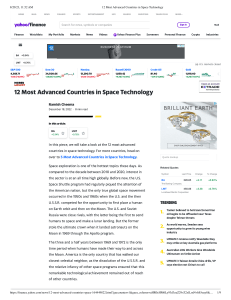 12 Most Advanced Countries in Space Technology | Finance News