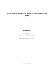 Sound-Enhanced Plant Growth: Research on Sound Vibration