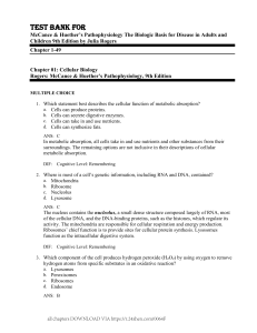 Cellular Biology & Pathophysiology Test Bank