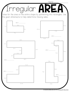 Irregular Area Worksheet: Partitioning Rectangles