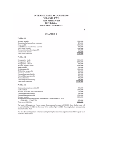 Intermediate Accounting Solution Manual - Liabilities