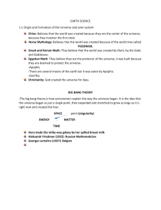 Earth Science: Origin of Universe & Solar System Notes