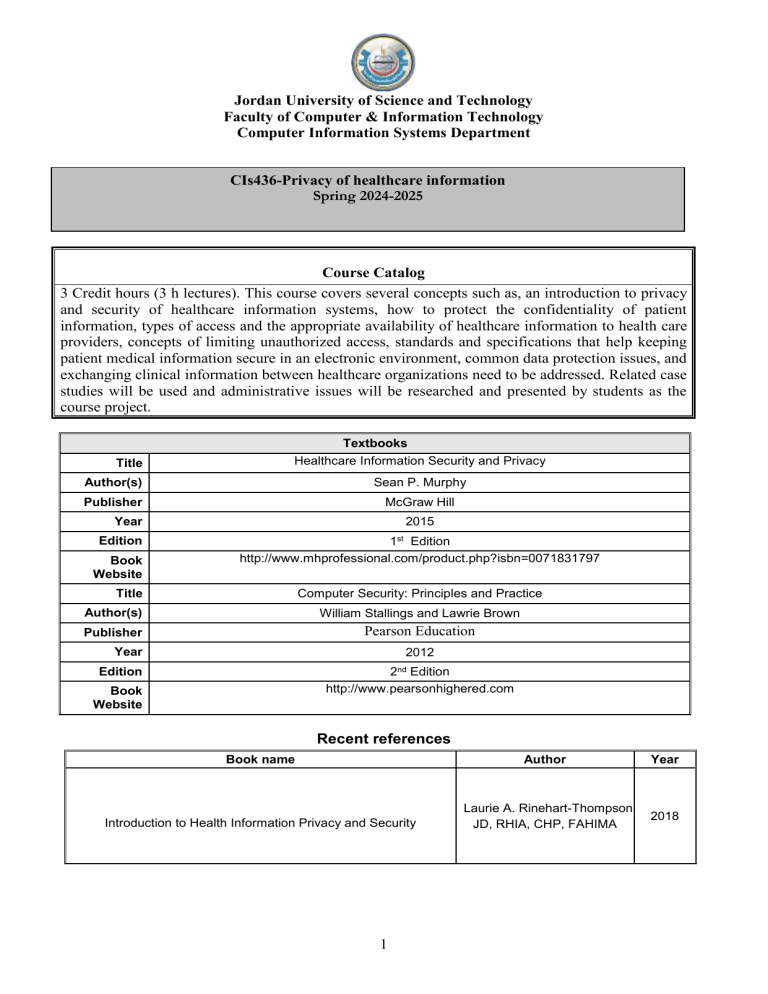 Healthcare Information Privacy Course Catalog