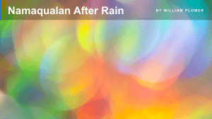 Namaqualan After Rain: Poem Analysis by William Plomer