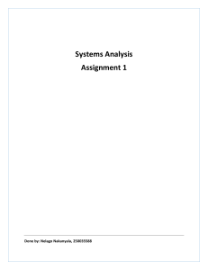 Systems Analysis Assignment 1: Techniques & Requirements