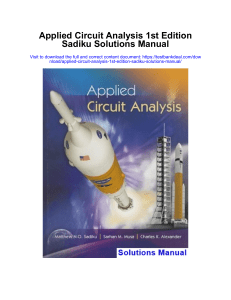 Applied Circuit Analysis 1st Edition Solutions Manual