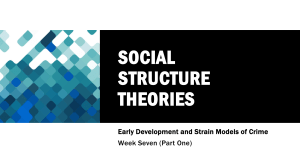 Social Structure Theories: Strain & Crime Models