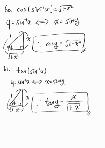 Trigonometric Derivations: cos(arcsin(x)) & tan(arcsin(x))