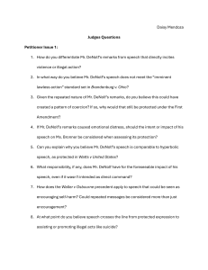 Free Speech & Suicide: Judges' Questions for Legal Debate