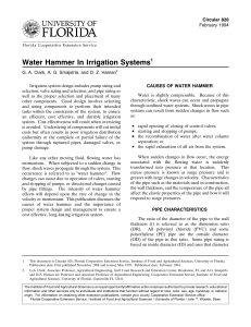 Water Hammer in Irrigation Systems: Design & Prevention