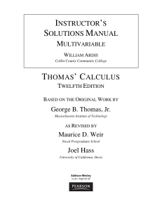 Manuale Soluzioni Thomas' Calculus Multivariabile