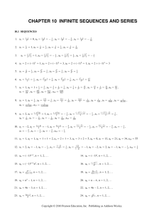 Sequences and Series Exercises: Limits & Formulas