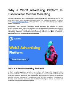 Web3 Advertising: Essential for Modern Marketing
