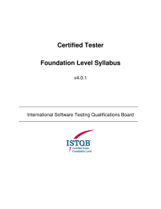 Certified Tester Foundation Level Syllabus v4.0.1