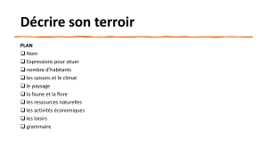 Décrire son terroir: Plan de leçon de français