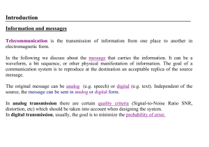 Telecommunication Principles: Analog & Digital Transmission