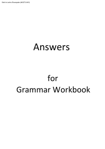 Grammar Workbook Answer Key