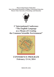 English Language in Science Conference Program 2014