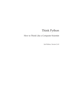 Think Python: How to Think Like a Computer Scientist