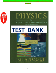 Physics Test Bank: Giancoli 5e, Vol 1 - Chapter 1