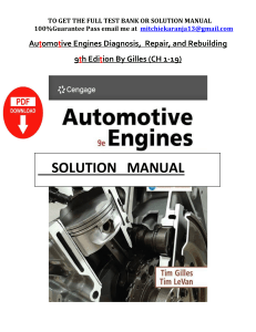 Automotive Engines Solution Manual, 9th Edition