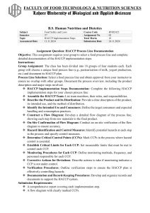 HACCP Implementation Assignment: Food Safety & Laws