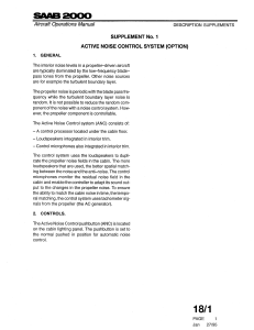 SAAB 2000 Active Noise Control System Manual Supplement