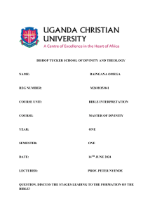 Formation of the Bible: Stages and Development