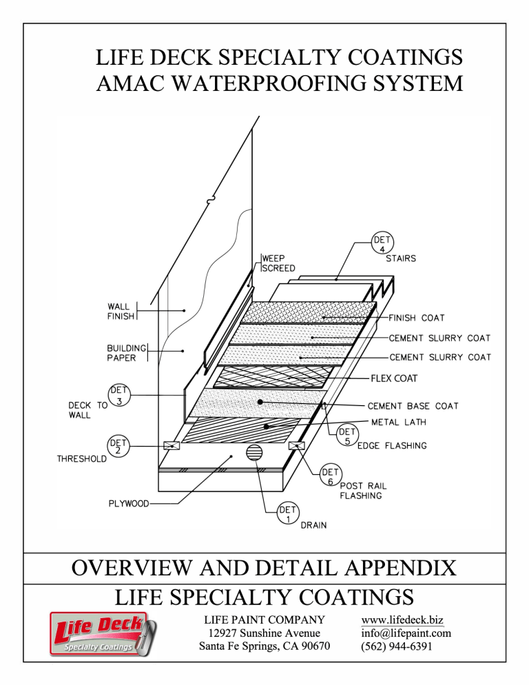 Life Deck AMAC Waterproofing System Details