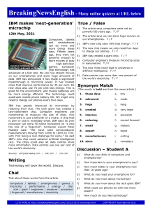 IBM Microchip News Article with ESL Exercises