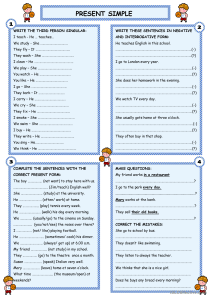 Present Simple Tense Worksheet: English Grammar Practice