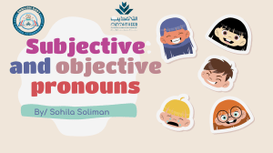 Subjective & Objective Pronouns: Elementary Grammar Lesson