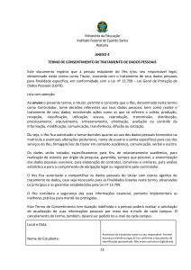 Termo de Consentimento de Tratamento de Dados Ifes