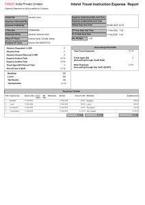 FANUC India Travel Expense Report - Sandesh More