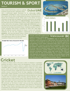 Tourism & Sport: Dubai, Vancouver, Cricket Analysis