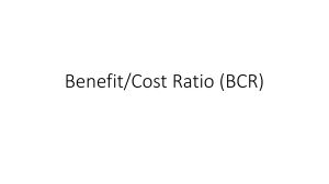 Benefit/Cost Ratio (BCR) Analysis: Engineering Economics