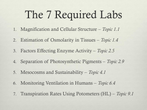 IB Biology Required Labs: Cell Structure to Transpiration