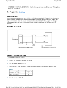 Prius Plug-In Hybrid HV Battery Charging Issue Diagnosis
