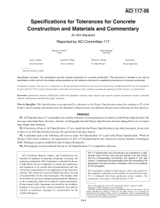 ACI 117-06: Concrete Construction Tolerances Specification