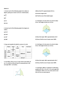 Grade 10 Trigonometry & Geometry Worksheet