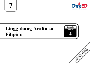 Filipino 7 Lesson Plan: Ibong Adarna - Quarter 4