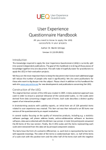 UEQ Handbook: User Experience Questionnaire Guide